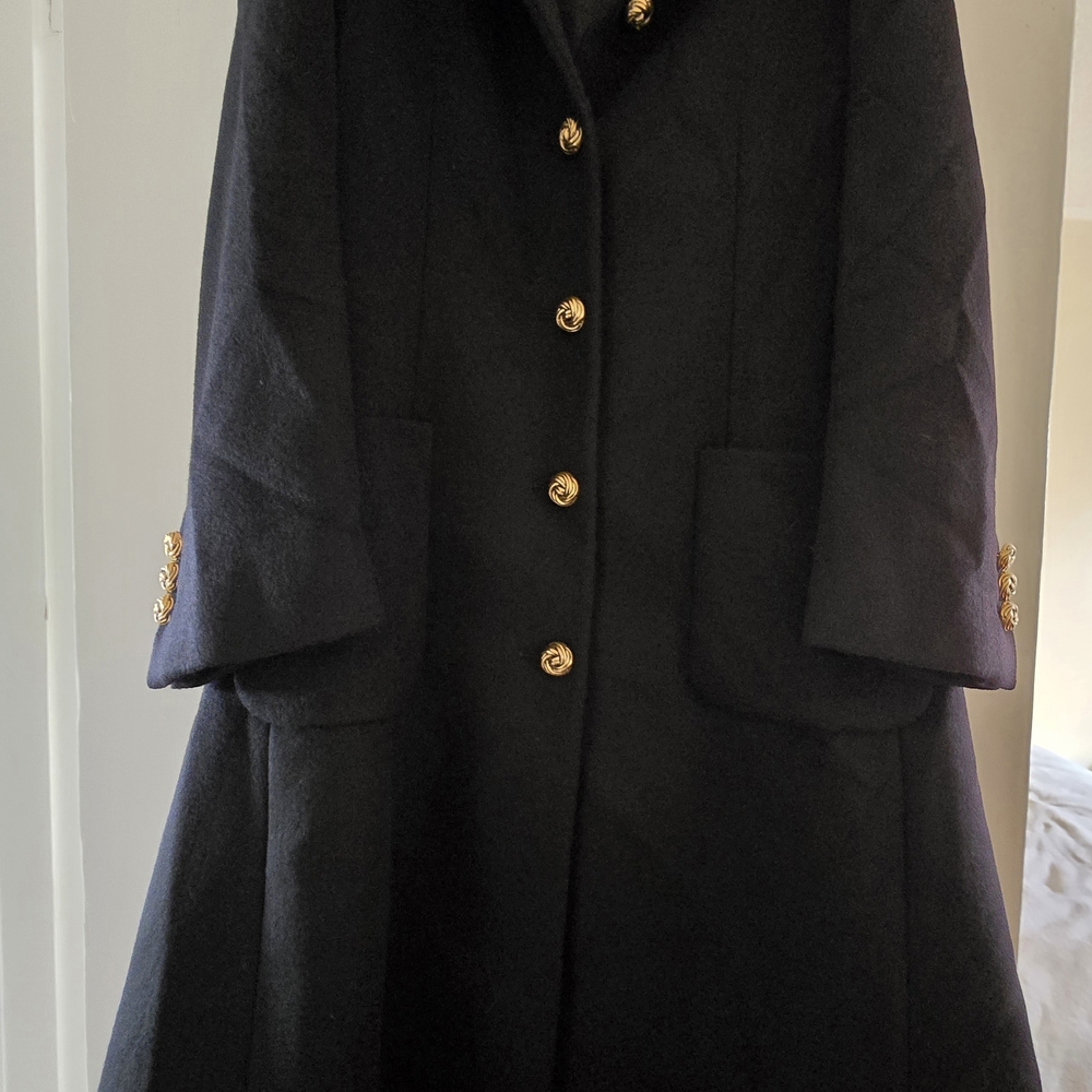Gucci Black Coat with Gold Buttons